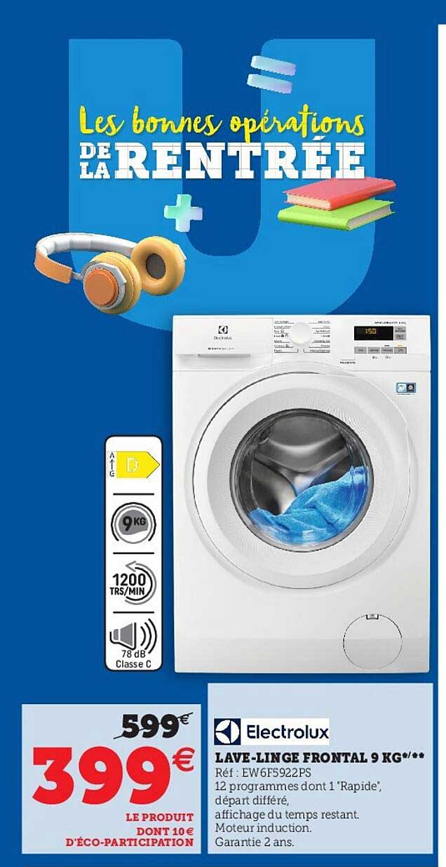 lave-linge frontal 9 kg electrolux