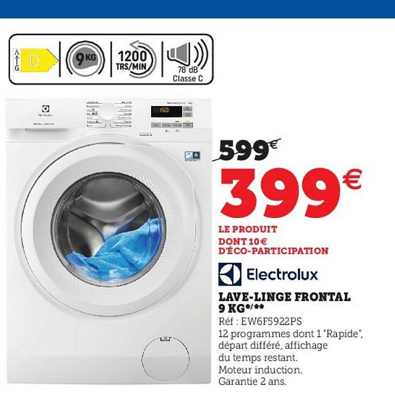 Lave-linge Frontal 9 Kg Electrolux