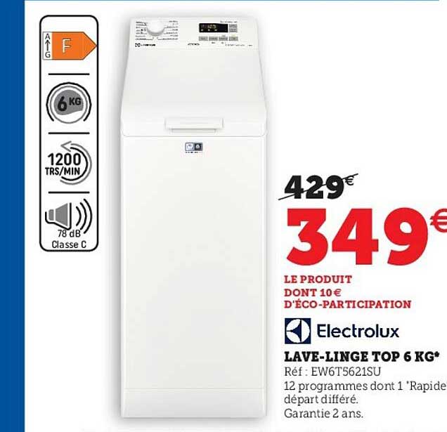 lave-linge top 6 kg electrolux