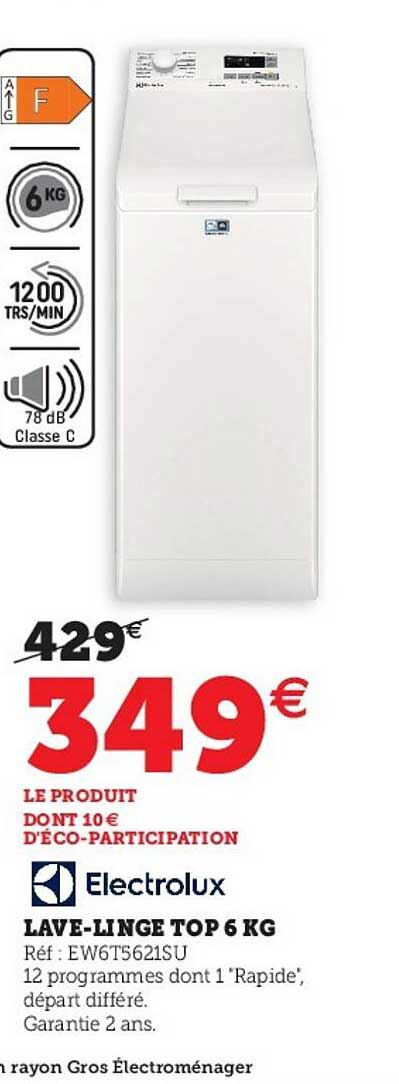 lave-linge top 6 kg electrolux