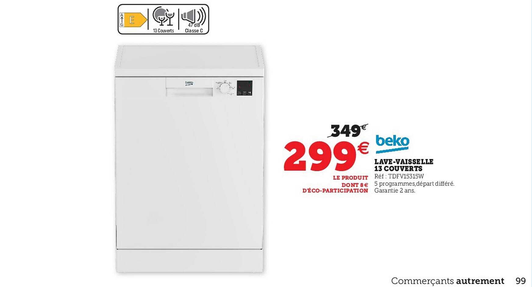lave-vaisselle 13 couverts beko