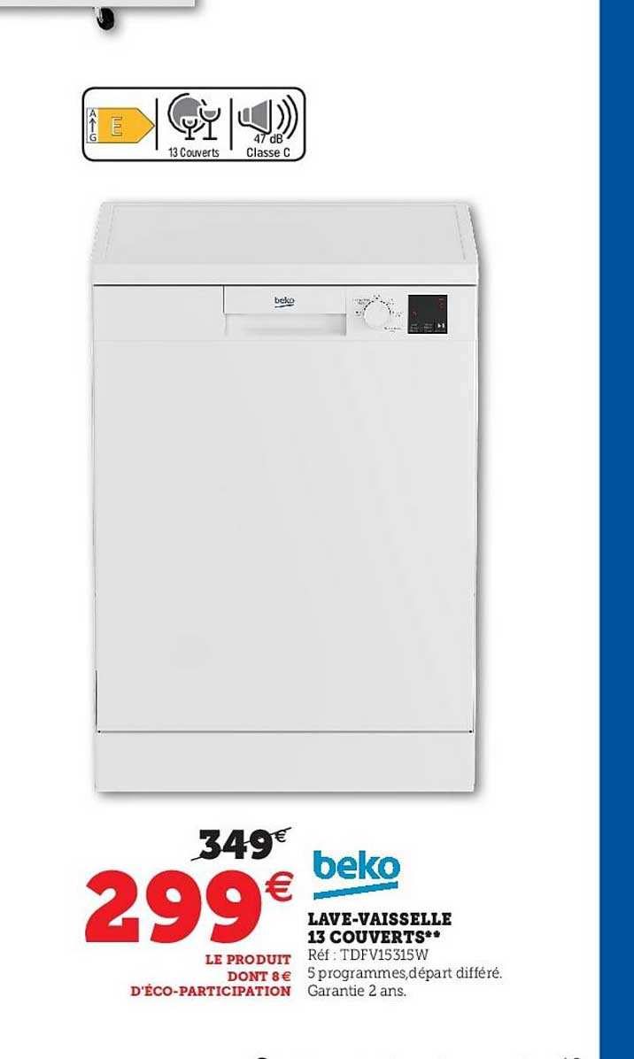 lave-vaisselle 13 couverts beko