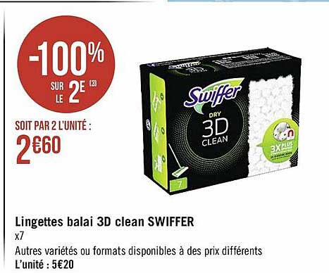 Lingettes Balai 3d Clean Swiffer