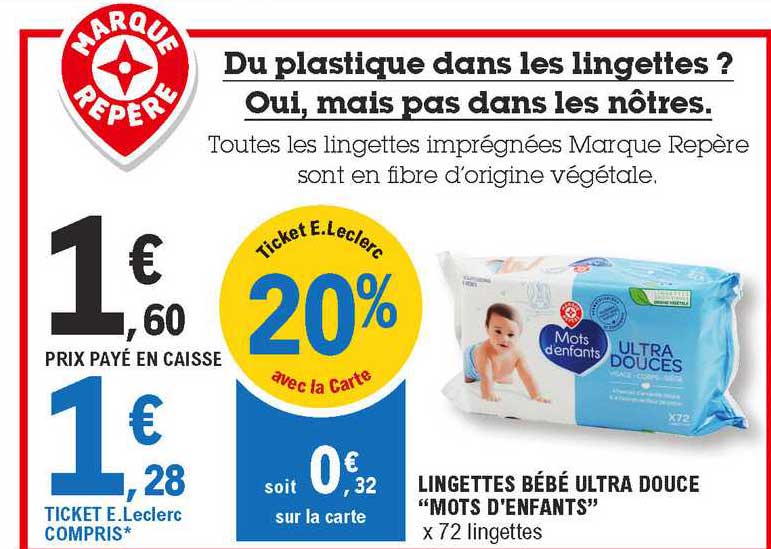 lingettes bébé ultra douce "mots d'enfants"