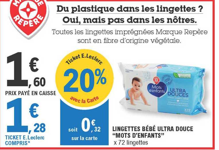 lingettes bébé ultra douce "mots d'enfants"