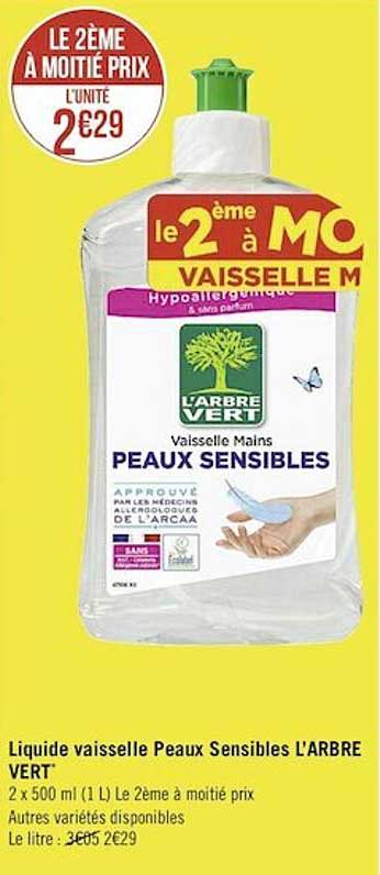 liquide vaisselle peaux sensibles l'arbre vert