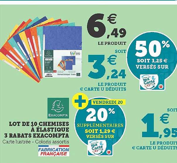 Lot De 10 Chemises à élastique 3 Rabats Exacompta