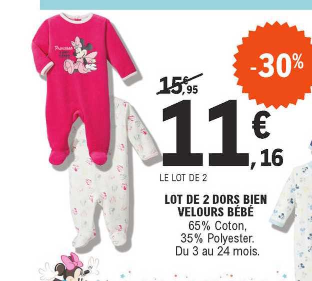 lot de 2 dors bien velours bébé