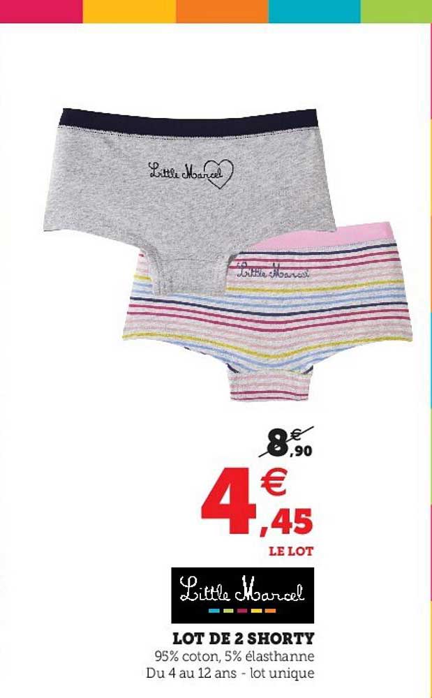 lot de 2 shorty little marcel