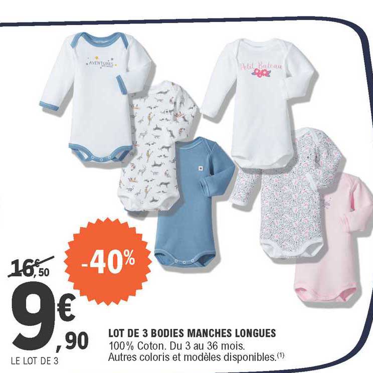 Lot De 3 Bodies Manches Longues