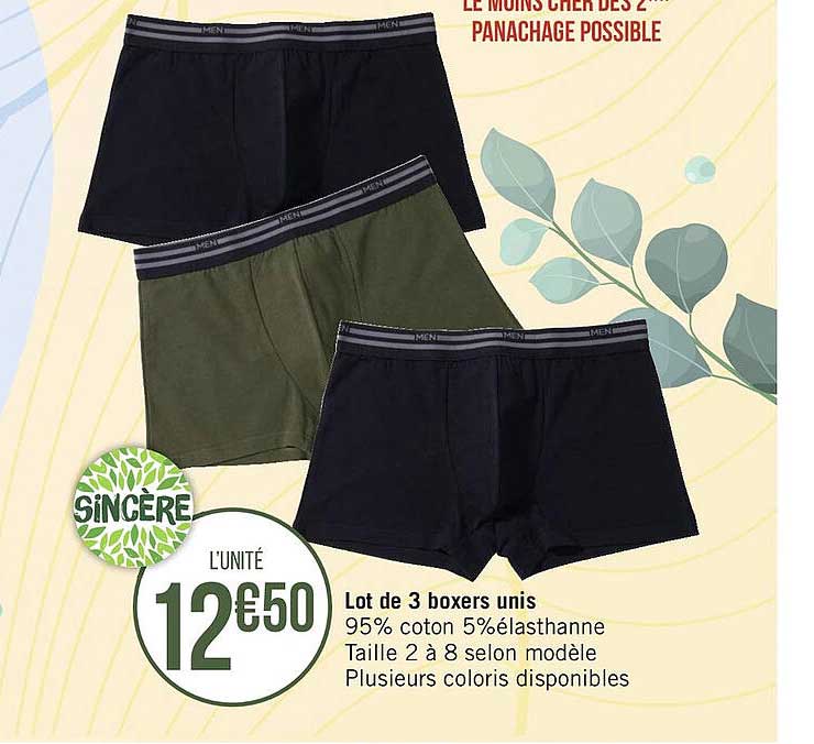Lot De 3 Boxers Unis Sincère
