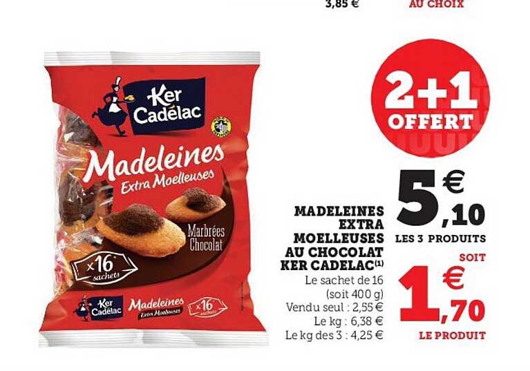 madeleines extra moelleuses au chocolat ker cadelac