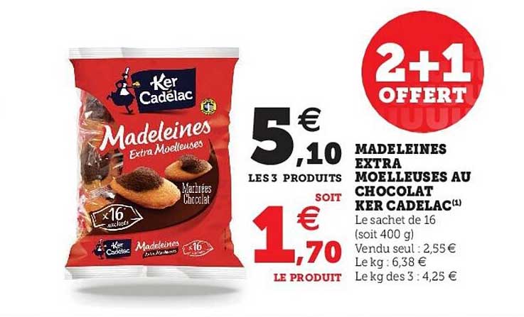 madeleines extra moelleuses au chocolat ker cadelac