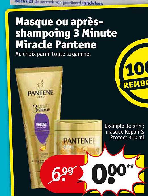 masque ou après-shampoing 3 minute miracle pantene