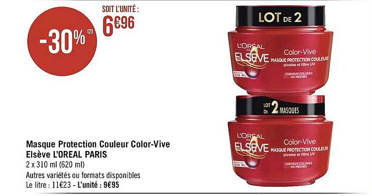 Masques Protection Couleur Color-vive Elsève L'oréal Paris