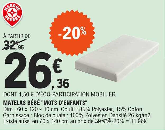matelas bébé "mots d'enfants"