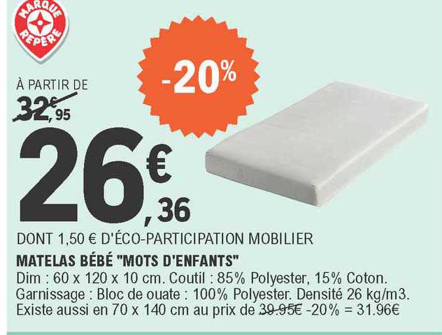 matelas bébé "mots d'enfants"