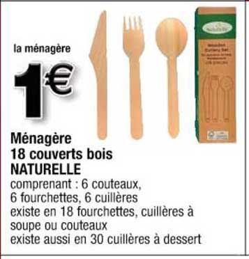 Ménagère 18 Couverts Bois Naturelle