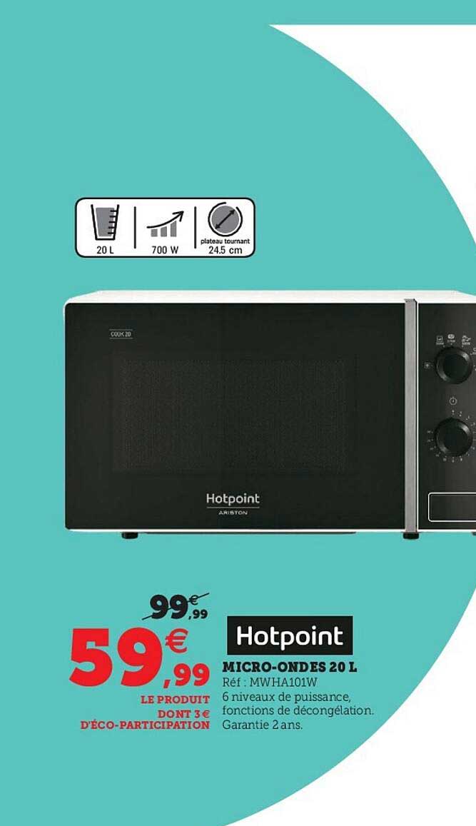 micro-ondes 20 l hotpoint