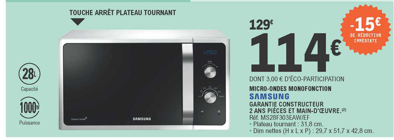 micro-ondes monofonction samsung