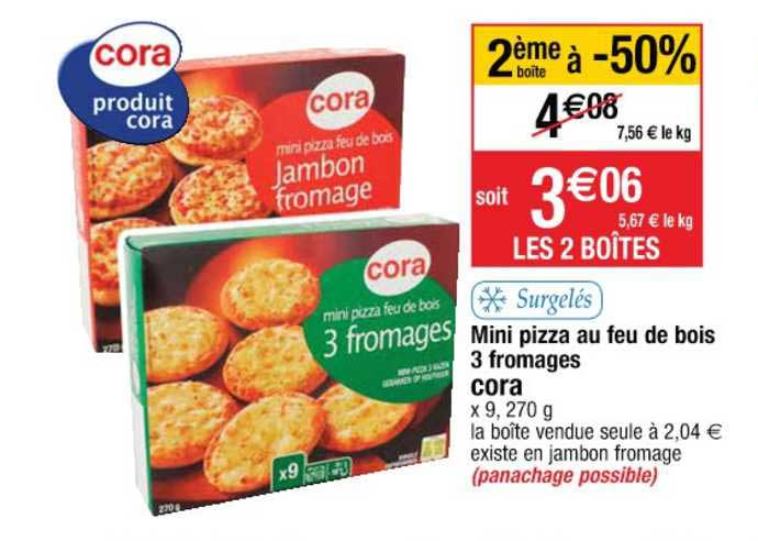 Mini Pizza Au Feu De Bois 3 Fromages Cora