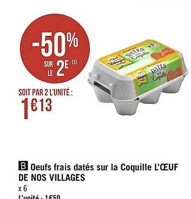 oeufs frais datés sur la coquille l'œuf de nos villages