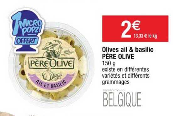 olives ail & basilic père olive