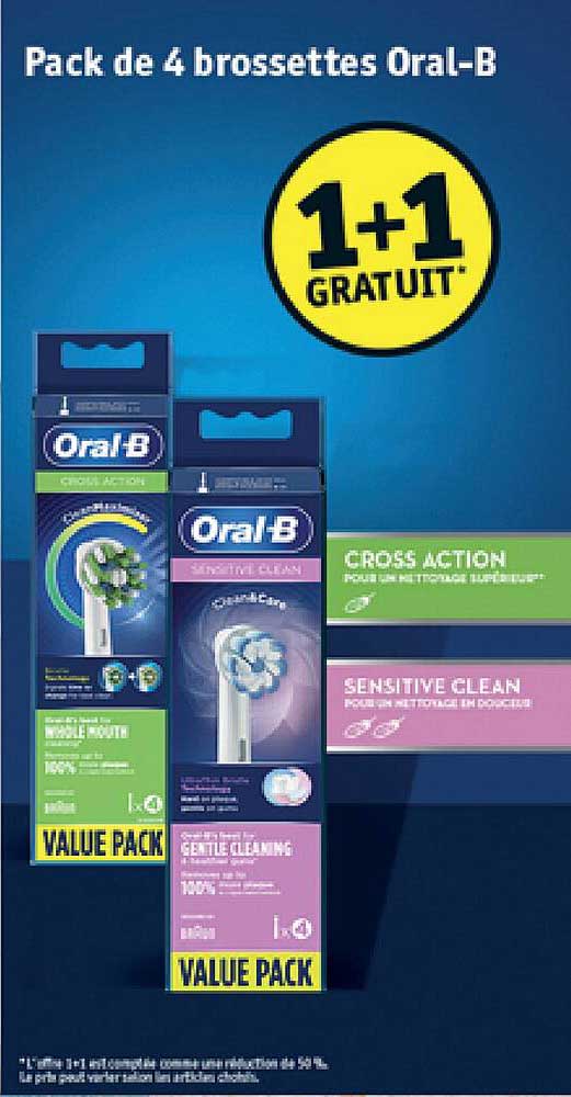 pack de 4 brossettes oral-b