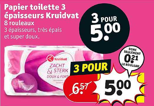 papier toilette 3 épaisseurs kruidvat