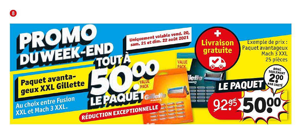 paquet avantageux mach 3 xxl 25 pièces