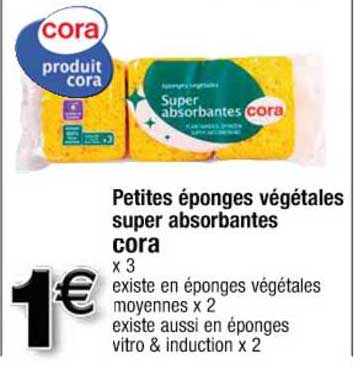 petites éponges végétales super absorbantes cora