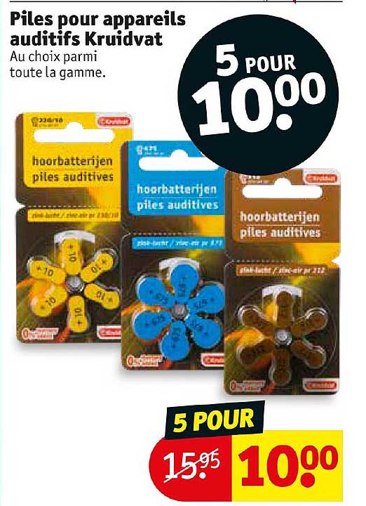 piles pour appareils auditifs kruidvat