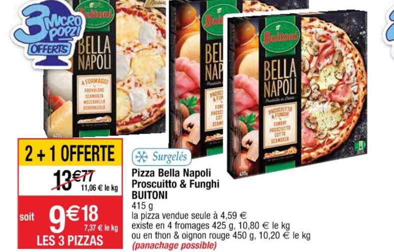 pizza bella napoli proscuitto & funghi buitoni