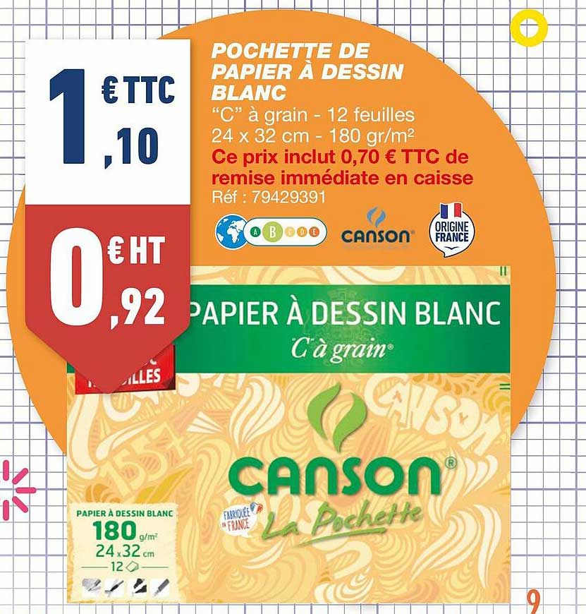 Pochette De Papier à Dessin Blanc Canson