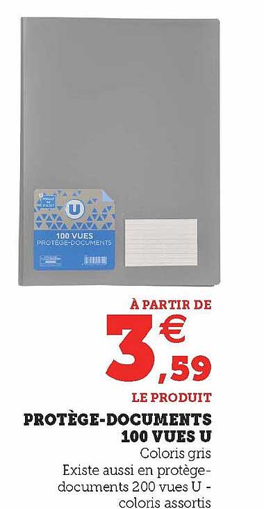protège-documents 100 vues u