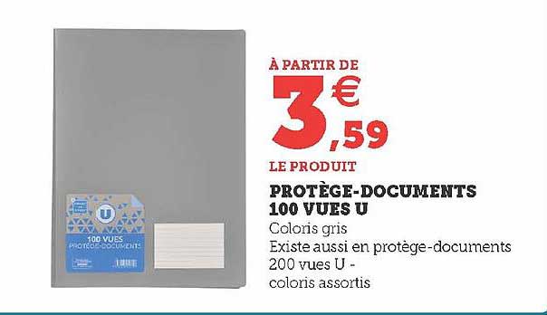 protège-documents 100 vues u