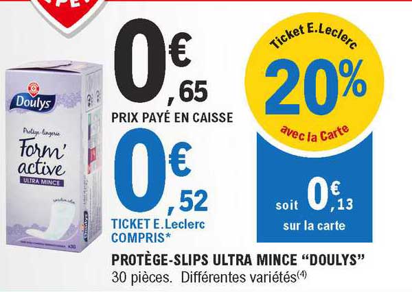 protège-slips ultra mince "doulys"