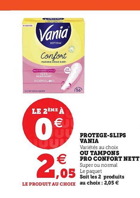 protège-slips vania ou tampons pro confort nett