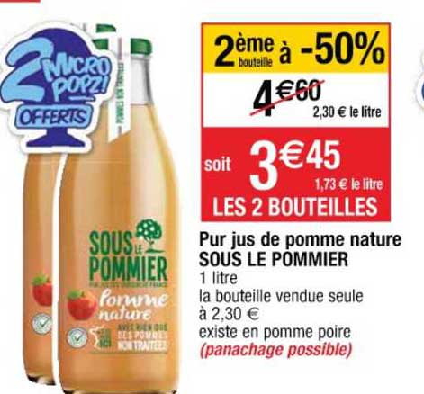 pur jus de pomme nature sous le pommier