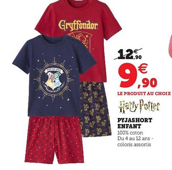 pyjashort enfant harry potter