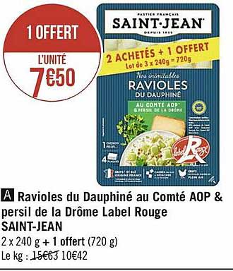 ravioles du dauphiné au comté aop & persil de la drôme label rouge saint-jean