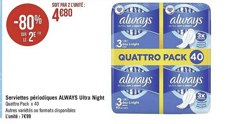 Serviettes Périodiques Always Ultra Night