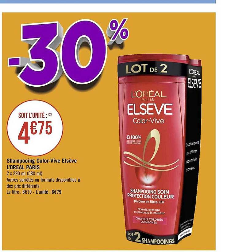 shampooing color-vive elsève l'oréal paris