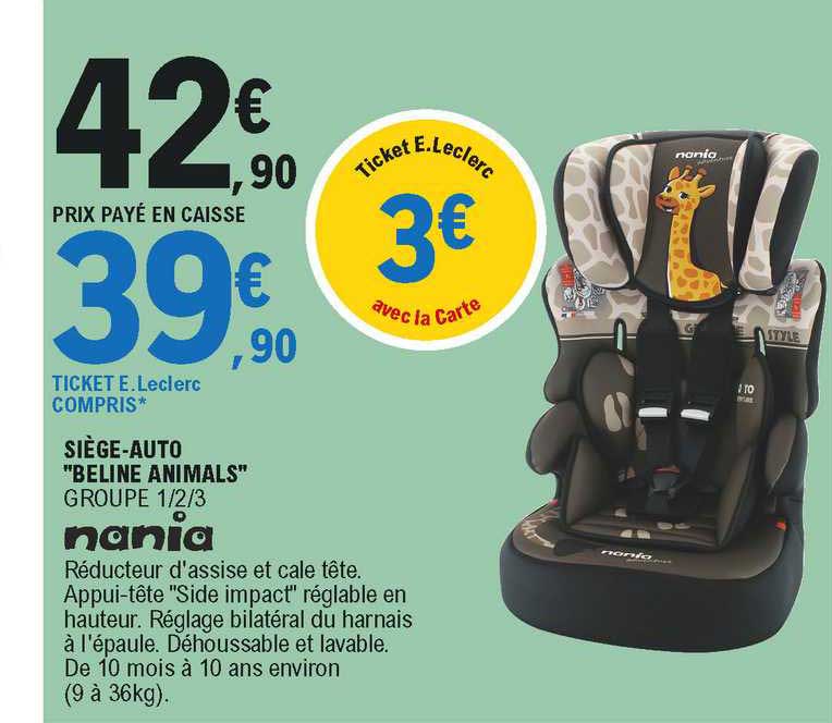 siège-auto "beline animals" nania