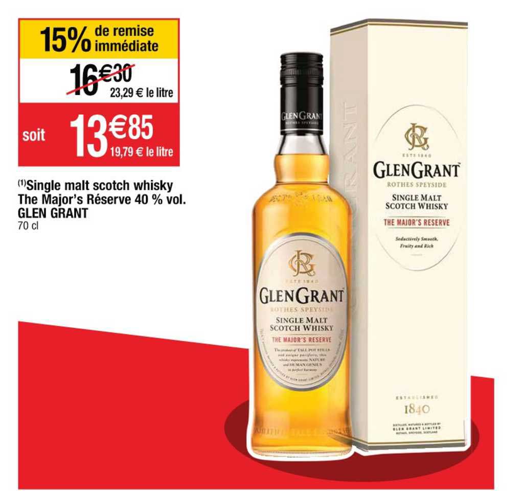 single malt scotch whisky the major's réserve 40% vol. glen grand