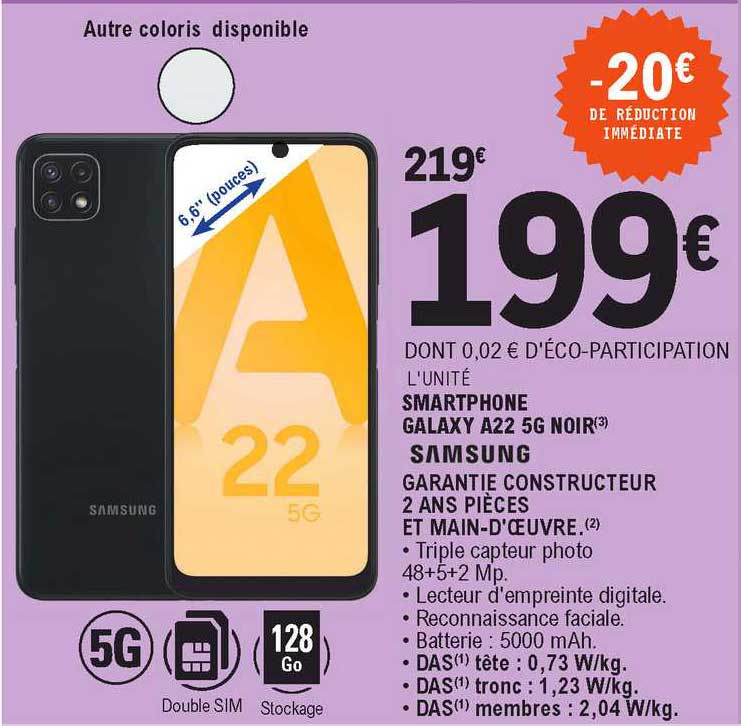 Smartphone Galaxy A22 5g Noir Samsung