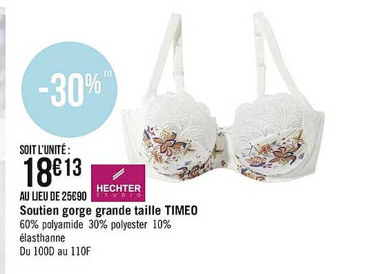 Soutien  Gorge Grande Taille Timeo Hechter