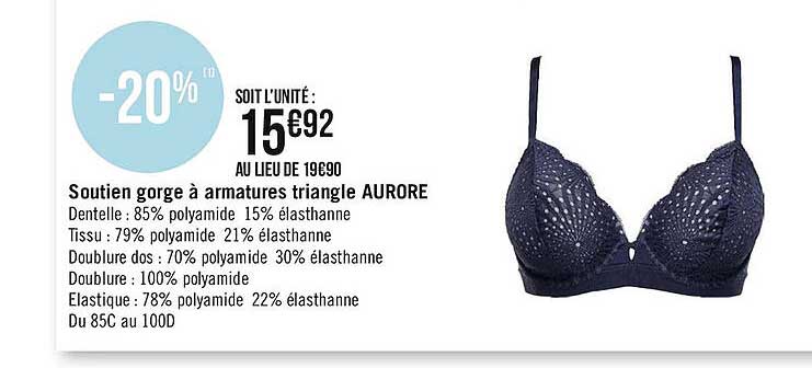 soutien gorger à armatures triangle aurore