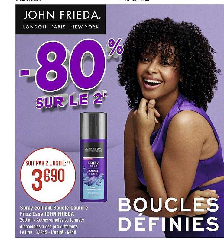 spray coiffant boucle couture frizz ease john frieda