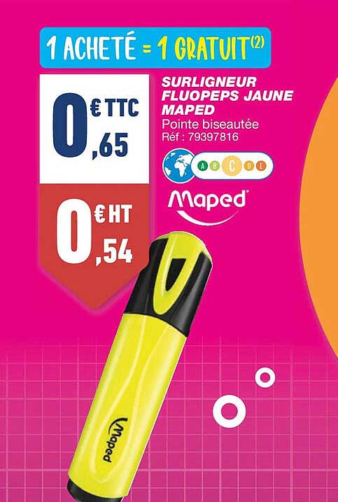 Surligneur Fluopeps Jaune Maped